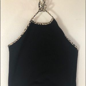 Brandy cheeta print around the neck top